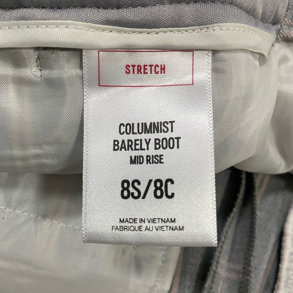 Express Mid Rise Plaid Columnist Barely Boot Pant - image 8